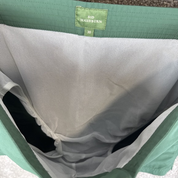 Sid Mashburn Swim Short‎ Solid Green Zip Front Lined Men's Size 30 - Picture 7 of 8